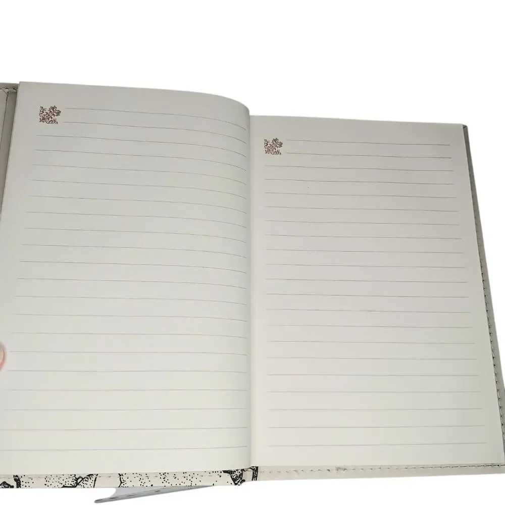 Journal Hummingbird & Flowers On Cover Cream & Black Hardcover 9